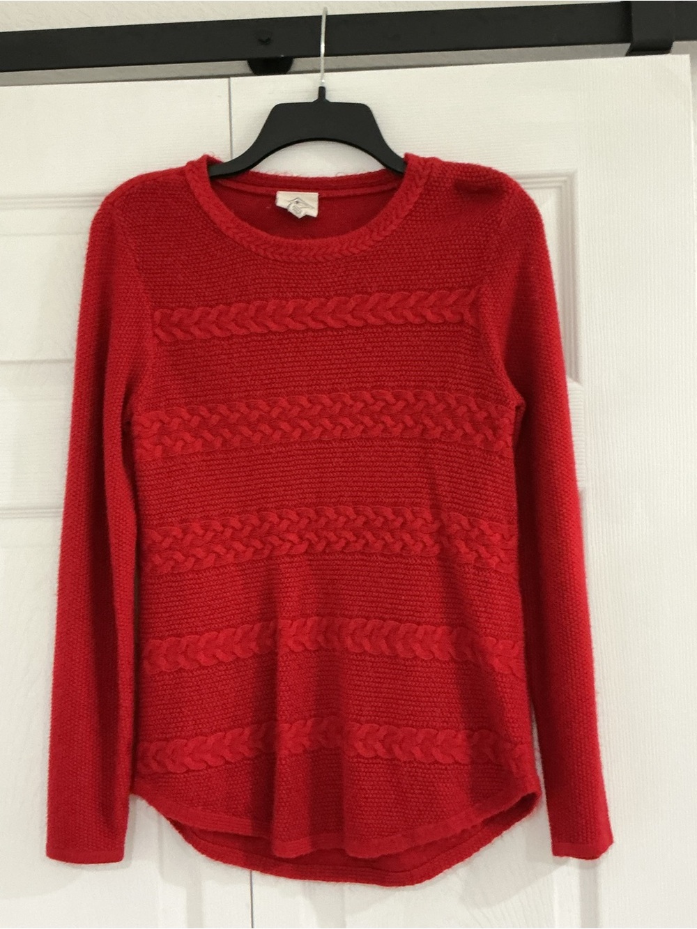 St. John's Bay Red Cable-Detail Crewneck Sweater